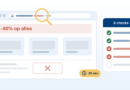 Webshop met 80 procent korting en ontbrekende bedrijfsgegevens, naast een checklist